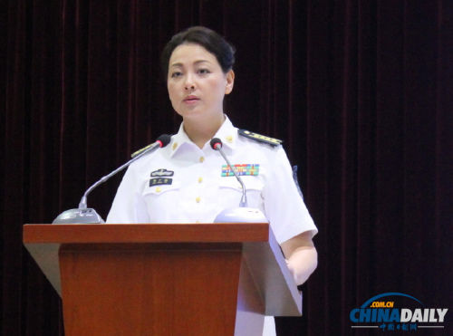 中國大陸海軍首位女發言人邢廣梅(中國日報網/攝影 彭奕寧)