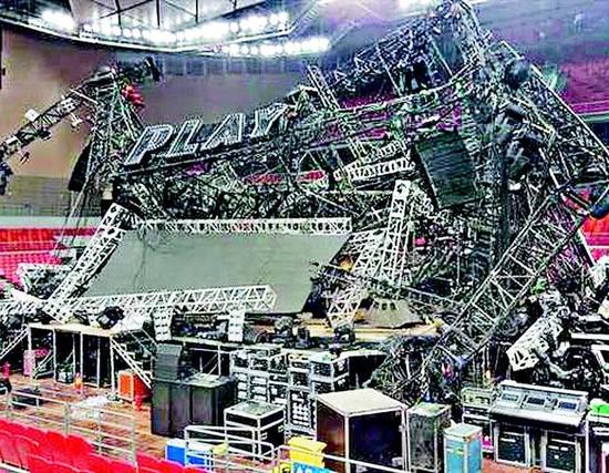 蔡依林世界巡回演唱會南寧站舞臺事故現場