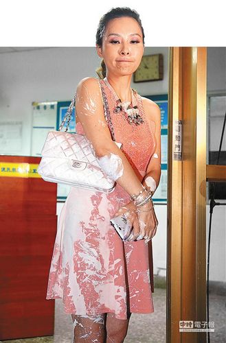 臺灣名嘴許圣梅被潑白漆疑黑道指使(圖)