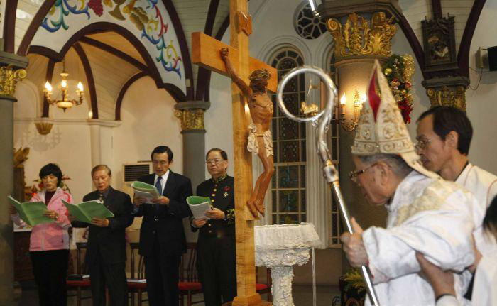 臺灣地區領導人馬英九參加天主教彌撒 臺灣地區領導人馬英九參加天主教彌撒