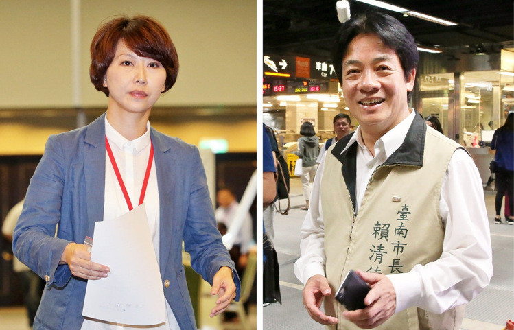陳亭妃(左)、臺(tái)南市長賴清德(右) 陳亭妃(左)、臺(tái)南市長賴清德(右)