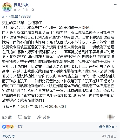 費盡千辛才懷孕!男友竟懷疑非親生要驗DNA 費盡千辛才懷孕!男友竟懷疑非親生要驗DNA