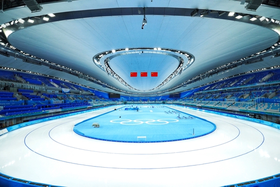 △國(guó)家速滑館,2022年1月4日,習(xí)近平總書記到這里調(diào)研。(圖/總臺(tái)國(guó)廣記者李晉拍攝)