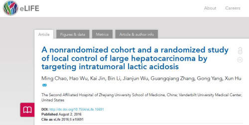 學術雜志eLife上刊登的有關肝癌新療法的文章。來源:網頁截圖。